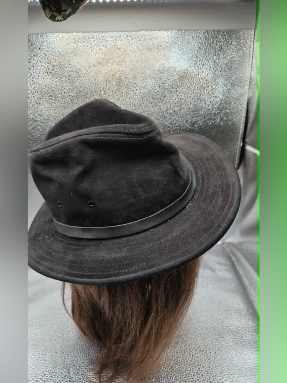 Vintage Black Seude Leather Safari Hat - Vintage Fedora Men’s Size M